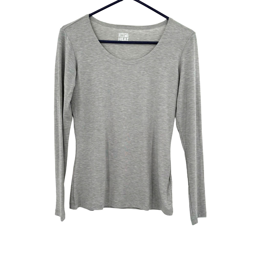 32 Degrees Heat Medium light gray long sleeve t-shirt shirt top tee NEW with tag